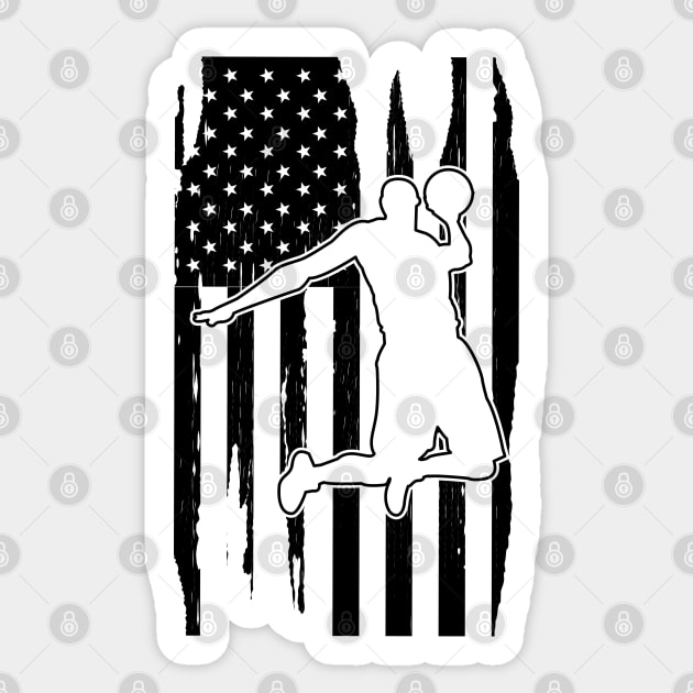 Basketball Player in American Flag Sticker by KC Happy Shop